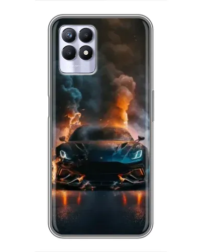 Чехол для Realme 8i с картинкой «Lamborghini дымная эстетика»