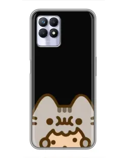 Чехол для Realme 8i с картинкой «Пушин на черном»