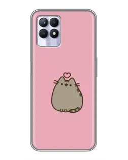 Чехол для Realme 8i с картинкой «Pusheen сердце»