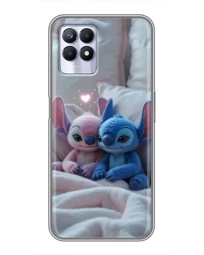 Чехол для Realme 8i с картинкой «Плюшевые Стич Ангел»