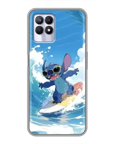 Чехол для Realme 8i с картинкой «Стич на волне»