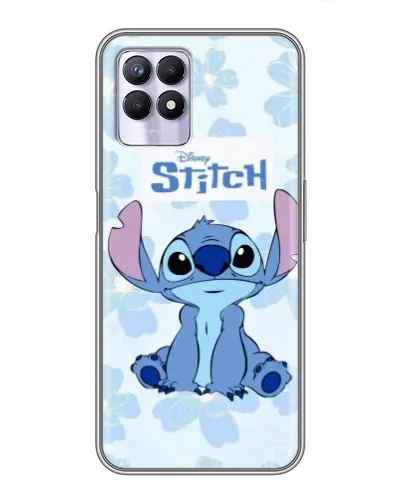 Чехол для Realme 8i с картинкой «Stitch среди цветов»