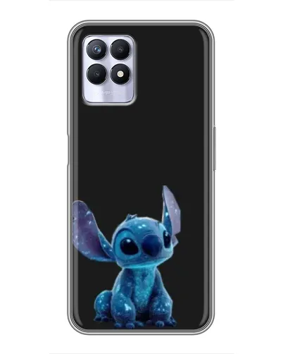 Чехол для Realme 8i с картинкой «Стич на черном»