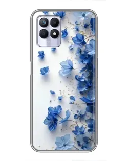 Чехол для Realme 8i с картинкой «Голубой цветочный каскад»