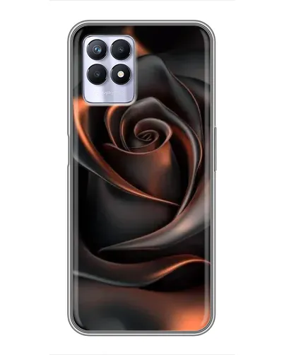 Чехол для Realme 8i с картинкой «Шелковая черная роза»