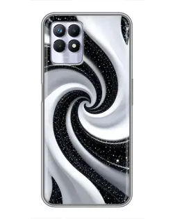 Чохол для Realme 8i з картинкою «Чорно-біла спіраль»
