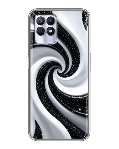 Чехол для Realme 8i с картинкой «Черно-белая спираль»