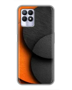 Чехол для Realme 8i с картинкой «Геометрия оранжевых кругов»