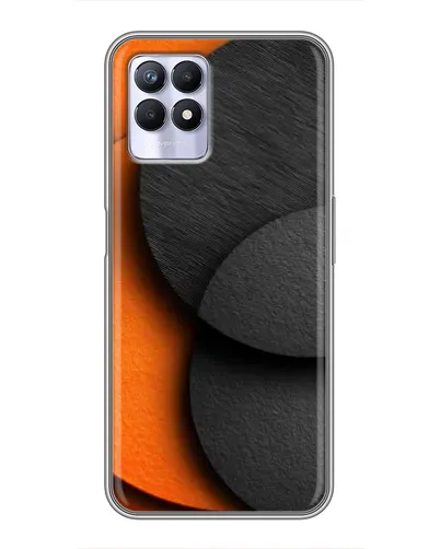 Чехол для Realme 8i с картинкой «Геометрия оранжевых кругов»