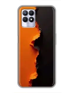 Чехол для Realme 8i с картинкой «Оранжевый разлом»