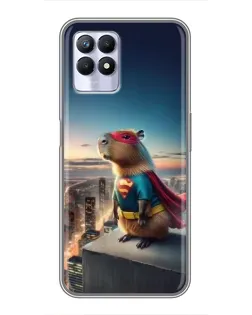 Чехол для Realme 8i с картинкой «Капи-мен супергерой»