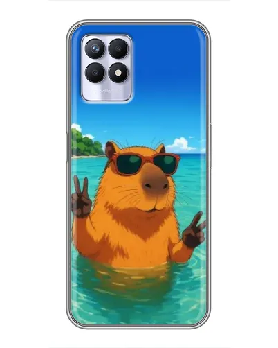 Чехол для Realme 8i с картинкой «Морская капибара»
