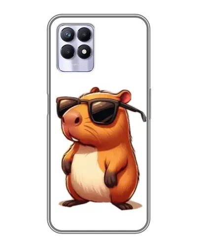 Чехол для Realme 8i с картинкой «Капибара в очках»