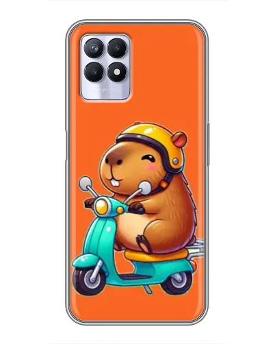 Чехол для Realme 8i с картинкой «Капибара на скутере»