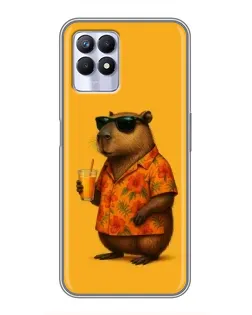 Чехол для Realme 8i с картинкой «Капибара на отдыхе»