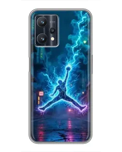 Чехол для Realme 9 Pro Plus с картинкой «Jordan Gold Jumpman»