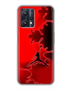 Чехол для Realme 9 Pro Plus с картинкой «Jordan Red Smoke»