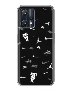 Чехол для Realme 9 Pro Plus с картинкой «Nike Black Pattern»