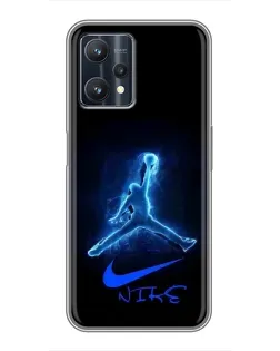 Чехол для Realme 9 Pro Plus с картинкой «Jordan Neon Blue»