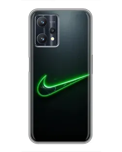 Чехол для Realme 9 Pro Plus с картинкой «Неоновый контур Nike»