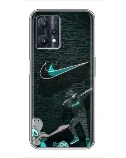 Чехол для Realme 9 Pro Plus с картинкой «Спортивный арт Nike»