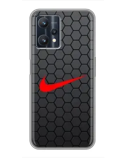 Чехол для Realme 9 Pro Plus с картинкой «Nike — карбоновая сетка»