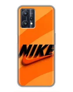 Чехол для Realme 9 Pro Plus с картинкой «Оранжевый драйв Nike»