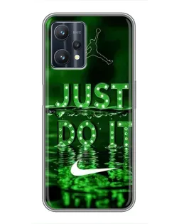 Чехол для Realme 9 Pro Plus с картинкой «Зеленый неоновый Nike»