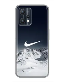 Чехол для Realme 9 Pro Plus с картинкой «Nike — зимние горы»