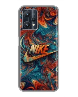 Чехол для Realme 9 Pro Plus с картинкой «Nike в абстракции»