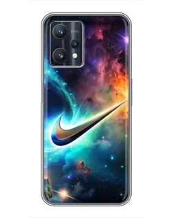 Чехол для Realme 9 Pro Plus с картинкой «Космический Nike Swoosh»
