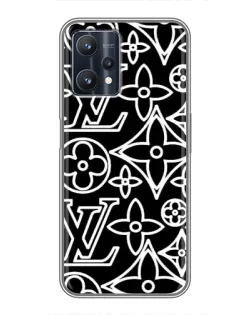 Чехол для Realme 9 Pro Plus с картинкой «Черно-белый узор LV»