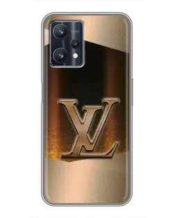 Чохол для Realme 9 Pro Plus з картинкою «LV — золоте сяйво»