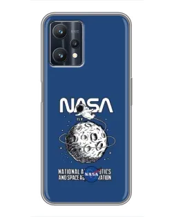 Чехол для Realme 9 Pro Plus с картинкой «NASA — лунная миссия»