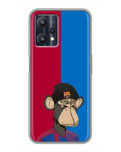 Чехол для Realme 9 Pro Plus с картинкой «Bored Ape — фанат Барсы»