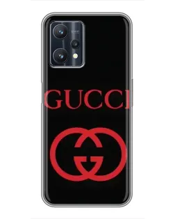 Чехол для Realme 9 Pro Plus с картинкой «Gucci — красный логотип»