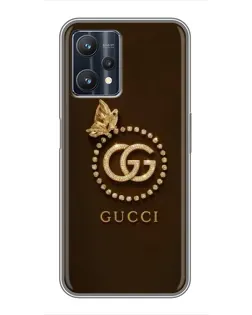 Чехол для Realme 9 Pro Plus с картинкой «Gucci — золотая бабочка»