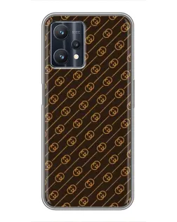 Чехол для Realme 9 Pro Plus с картинкой «Gucci — золотые диагонали»