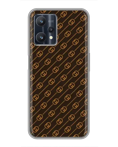 Чехол для Realme 9 Pro Plus с картинкой «Gucci — золотые диагонали»