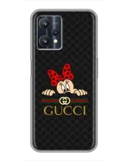 Чехол для Realme 9 Pro Plus с картинкой «Минни Маус Gucci — черный»