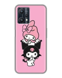 Чехол для Realme 9 Pro Plus с картинкой «Трио My Melody и Kuromi»