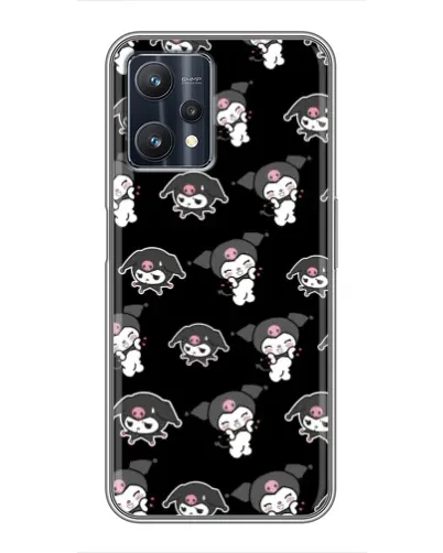 Чехол для Realme 9 Pro Plus с картинкой «Черный паттерн Kuromi»