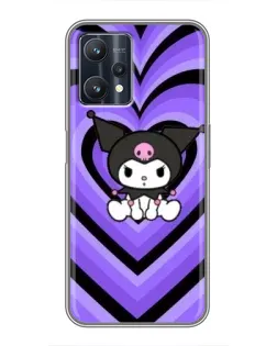 Чехол для Realme 9 Pro Plus с картинкой «Kuromi и фиолетовые сердца»