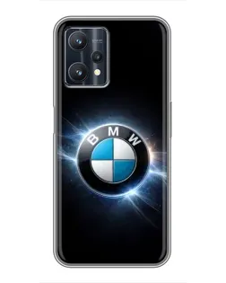 Чехол для Realme 9 Pro Plus с картинкой «BMW — неоновое сияние»