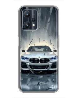 Чехол для Realme 9 Pro Plus с картинкой «BMW в свете фар»