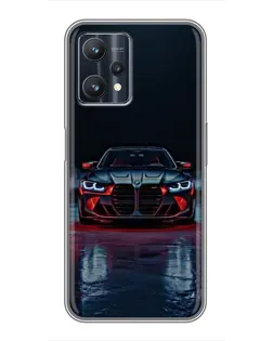 Чехол для Realme 9 Pro Plus с картинкой «BMW на мокрой дороге»