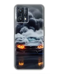 Чехол для Realme 9 Pro Plus с картинкой «BMW в дыму»