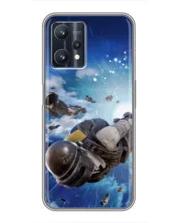 Чехол для Realme 9 Pro Plus с картинкой «Десант PUBG — прыжок»