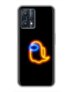 Чехол для Realme 9 Pro Plus с картинкой «Among Us неоновое сияние»