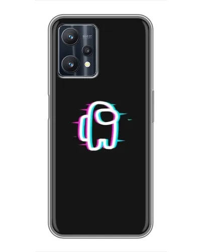 Чехол для Realme 9 Pro Plus с картинкой «Among Us неон»